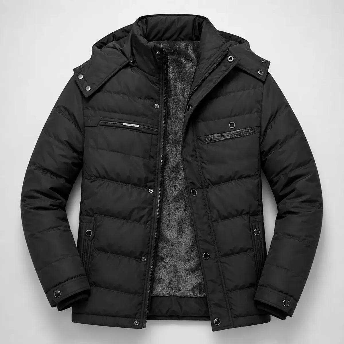 Casaco Jaqueta Puffer Forro Duplo com Capuz
