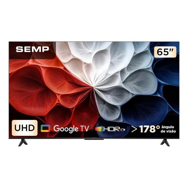 Smart Tv Semp 65 Polegadas Led Hva 4k S62 Wifi Bluetooth Google Tv 3 Hdmi Hdr10+ Dolby Audio 65s62
