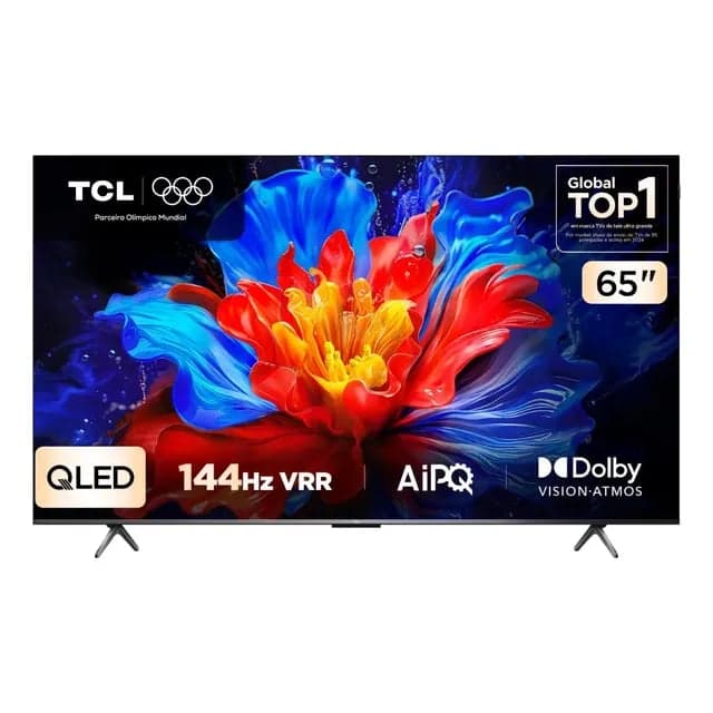 Smart TV TCL 65 Polegadas QLED 4K P8K WiFi Bluetooth Google TV 144Hz HDR10+ Dolby Atmos Vision 65P8K